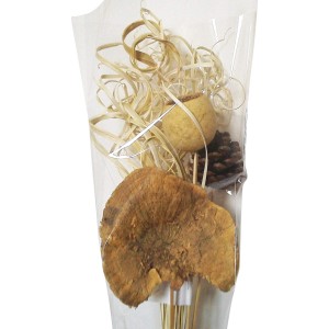 Floristik Bastelbund Natur, Deko-Set mit Holz, Zapfen und Bast, ideal zum Basteln.