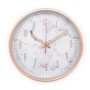 Wall-Art Wanduhr Elegant Marmor-Optik Ø 25 cm Rose