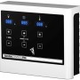 Karibu Sauna Steuergerät mit digitaler Anzeige für Temperatur, Zeit und Luftfeuchtigkeit.