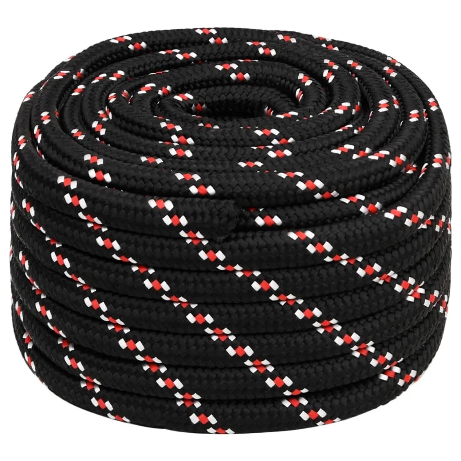 vidaXL Bootsseil Schwarz 20 mm 25 m Polypropylen 152367