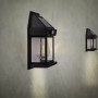 2er-Set schwarze Näve LED Solar-Außenwandleuchten Mira, 17x12x5,8cm, mit Bewegungsmelder.