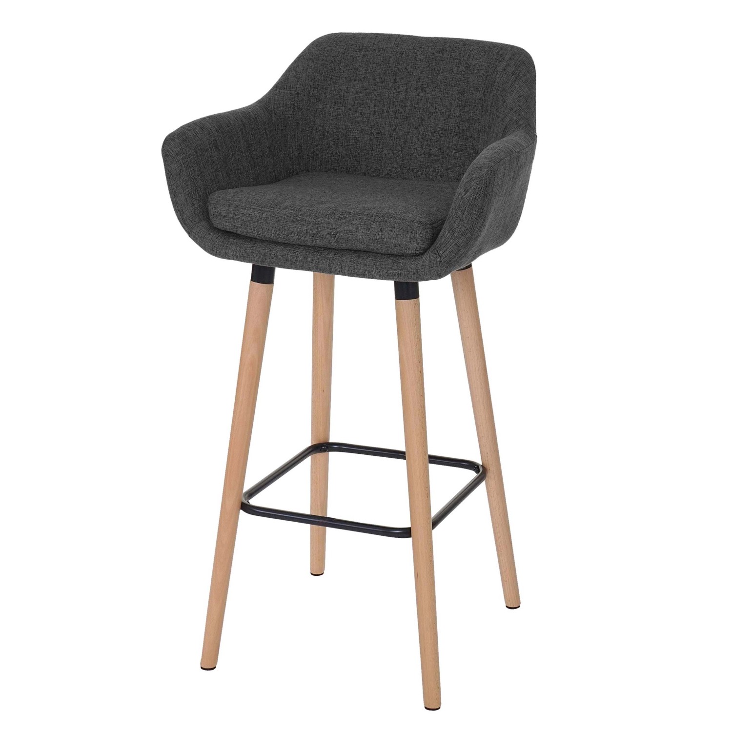 PROREGAL Barhocker Oslo Mit Lehne Sitzhöhe 79cm Textil Dunkelgrau Barstuhl günstig online kaufen