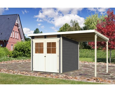 Karibu Holz-Gartenhaus Genf 3 Terragrau BxT:397 x 213 cm kaufen bei OBI