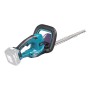 Makita Akku-Heckenschere, blau-schwarz, mit Schneidwerkzeug. Kabellose Gartenarbeit mit der Akku Heckenschere.