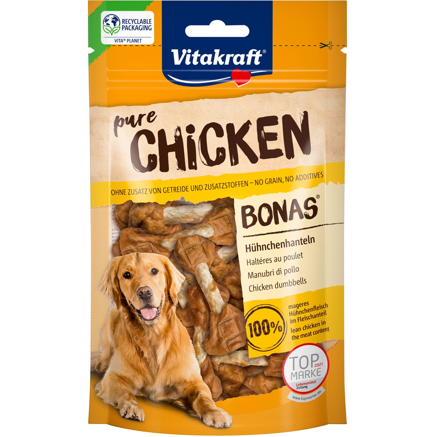 Vitakraft Pure Hühnchenhanteln 80 g für Hund