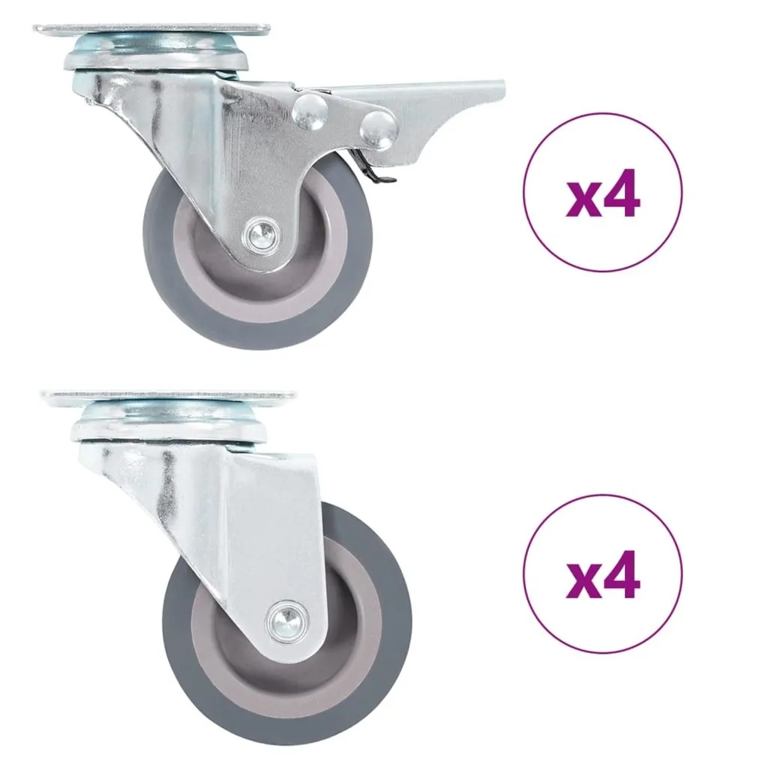 vidaXL 8 Stk Lenkrollen 50 mm 277911
