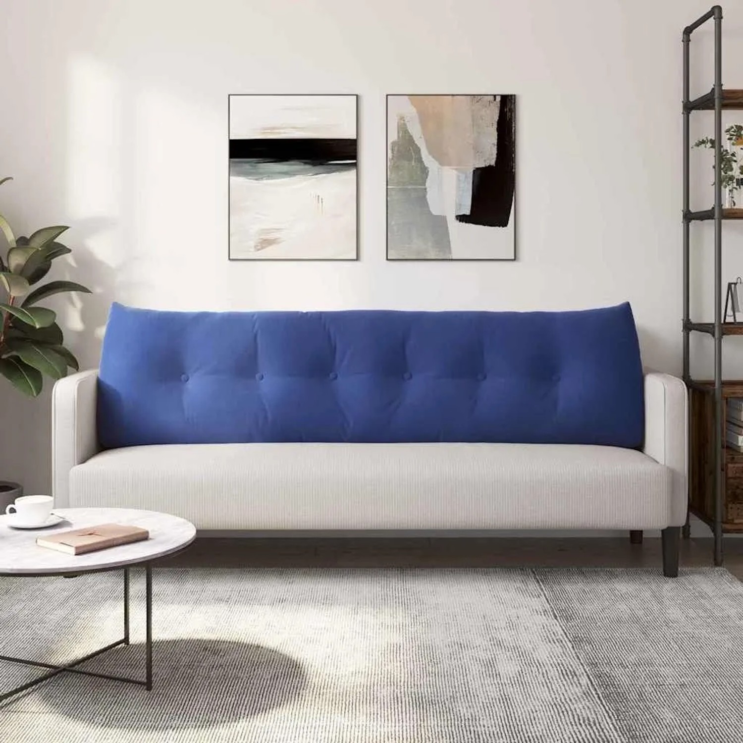 VidaXL Rückenkissen, polizeiblau, 180cm, Samt, mit Knopfdesign, für Sofa oder Bett.