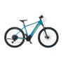 Blaues Fischer E-Bike Mountainbike 27,5 Montis 6.0i mit gelben Akzenten.