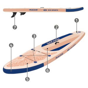 ECD Germany Stand Up Paddle Board Makani, apricot, 320x80x15cm, bis 120kg.