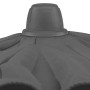 Detailaufnahme: Anthrazitfarbener Schneider Marktschirm Gemini, Fokus auf die Spitze des Sonnenschirms.