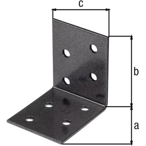 Alberts Duravis Winkelverbinder 50x50x40 mm, Schwarzdiamant, Duplexbeschichtung, Stahlwinkel mit Löchern.