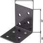 Alberts Duravis Winkelverbinder 50x50x40 mm, Schwarzdiamant, Duplexbeschichtung, Stahlwinkel mit Löchern.