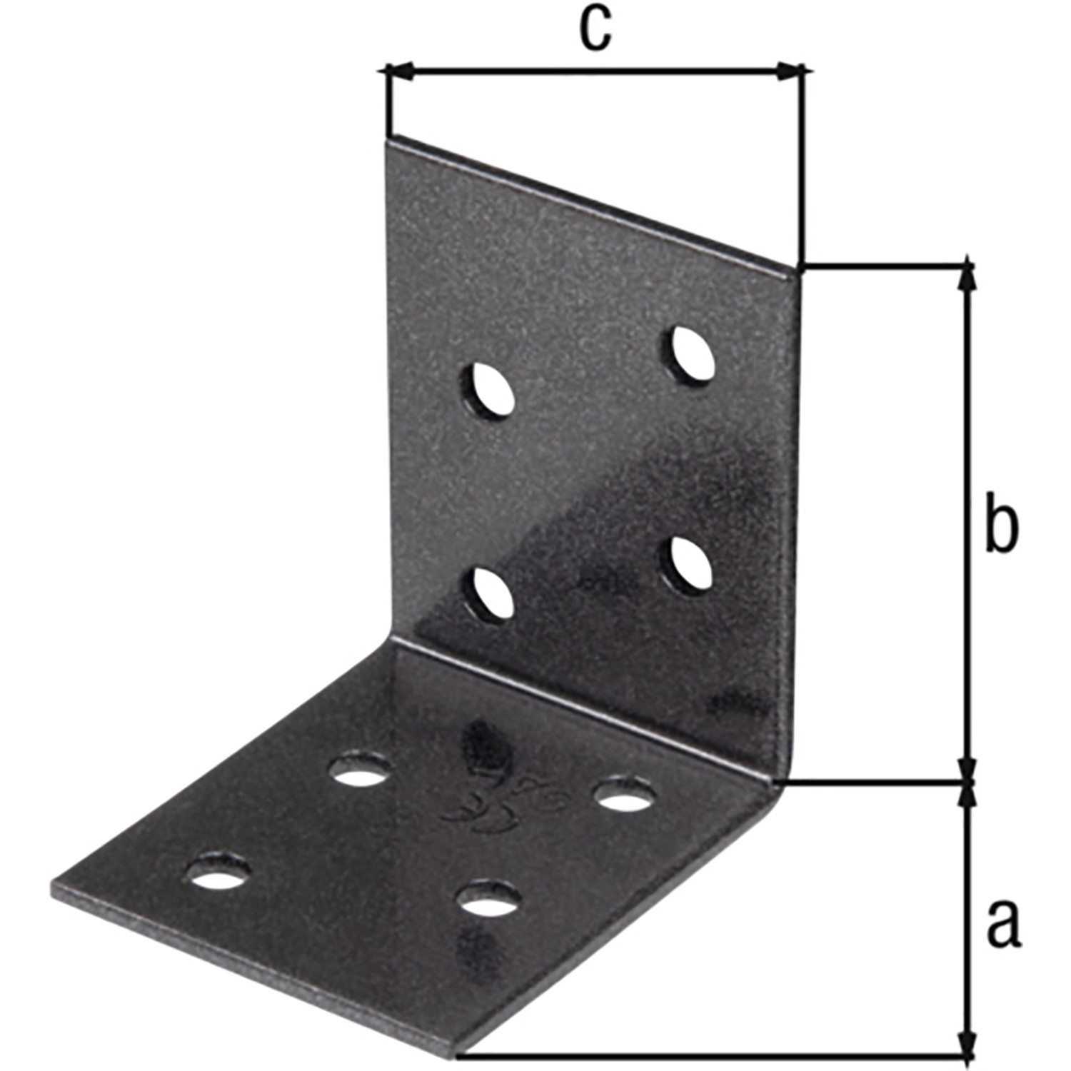 Alberts Duravis Winkelverbinder 50x50x40 mm, Schwarzdiamant, Duplexbeschichtung, Stahlwinkel mit Löchern.