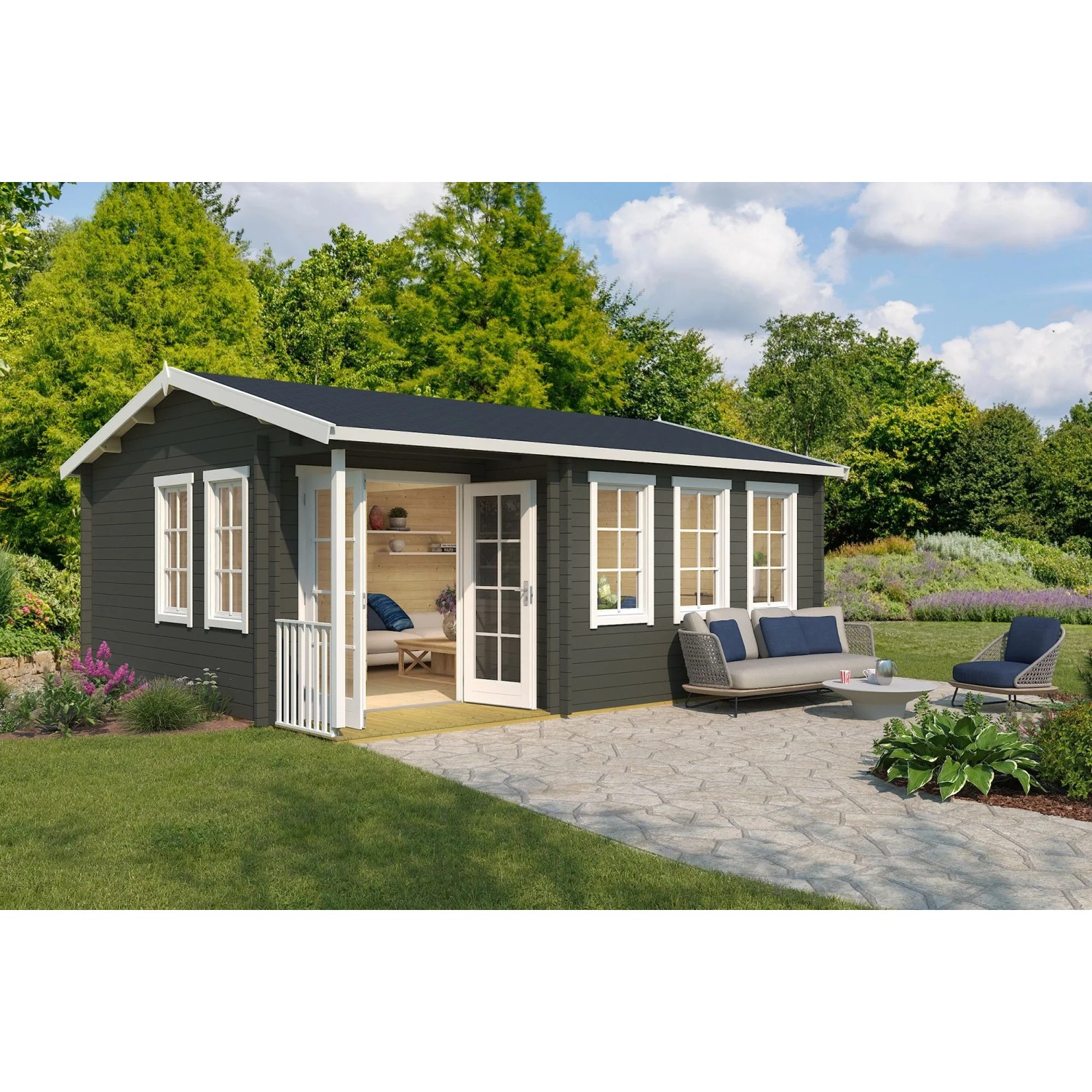 Lasita Gartenhaus Sri Lanka Silber 560 cm x 480 cm Grau-Grün