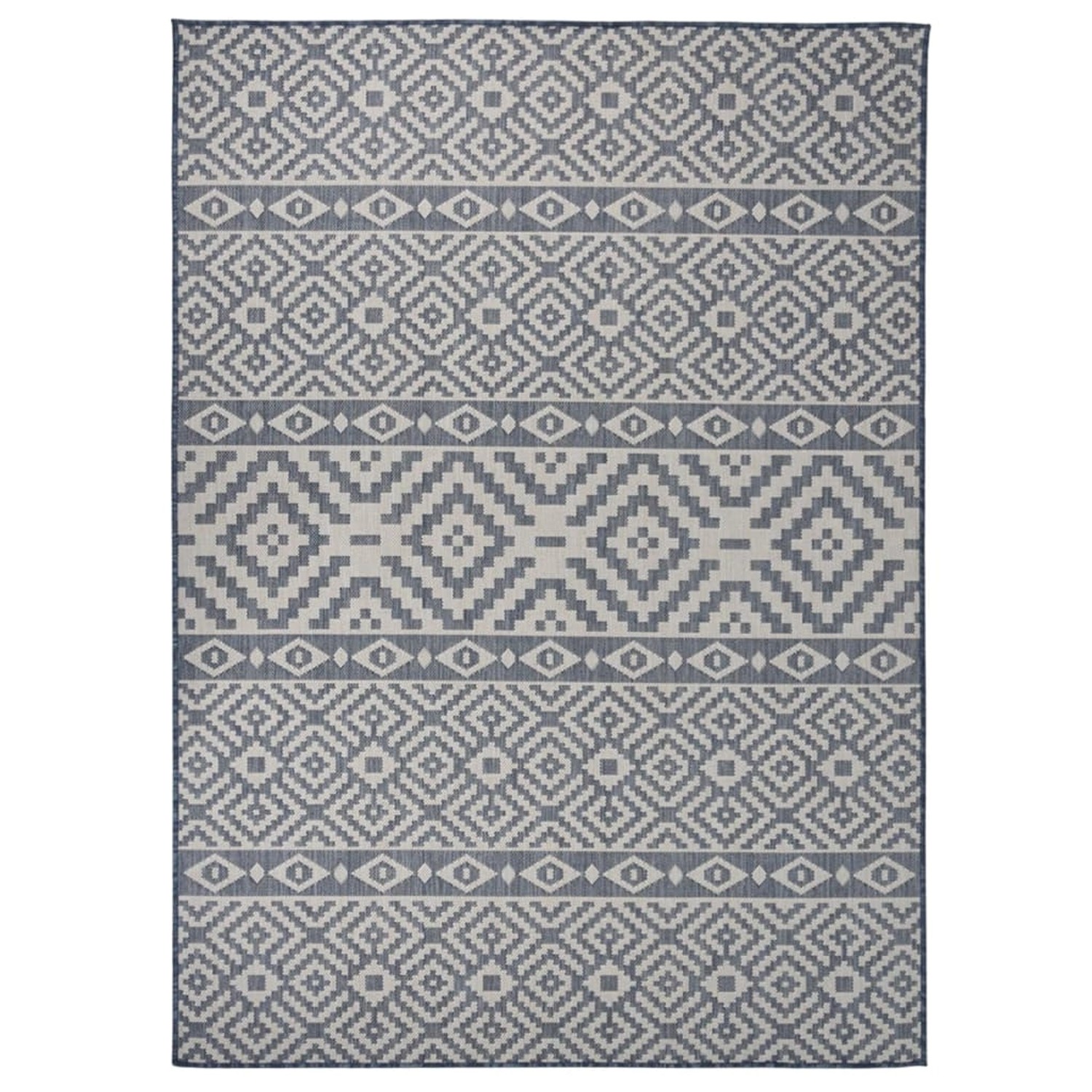 Vidaxl Outdoor-teppich Flachgewebe 200x280 Cm Blau Gestreift günstig online kaufen