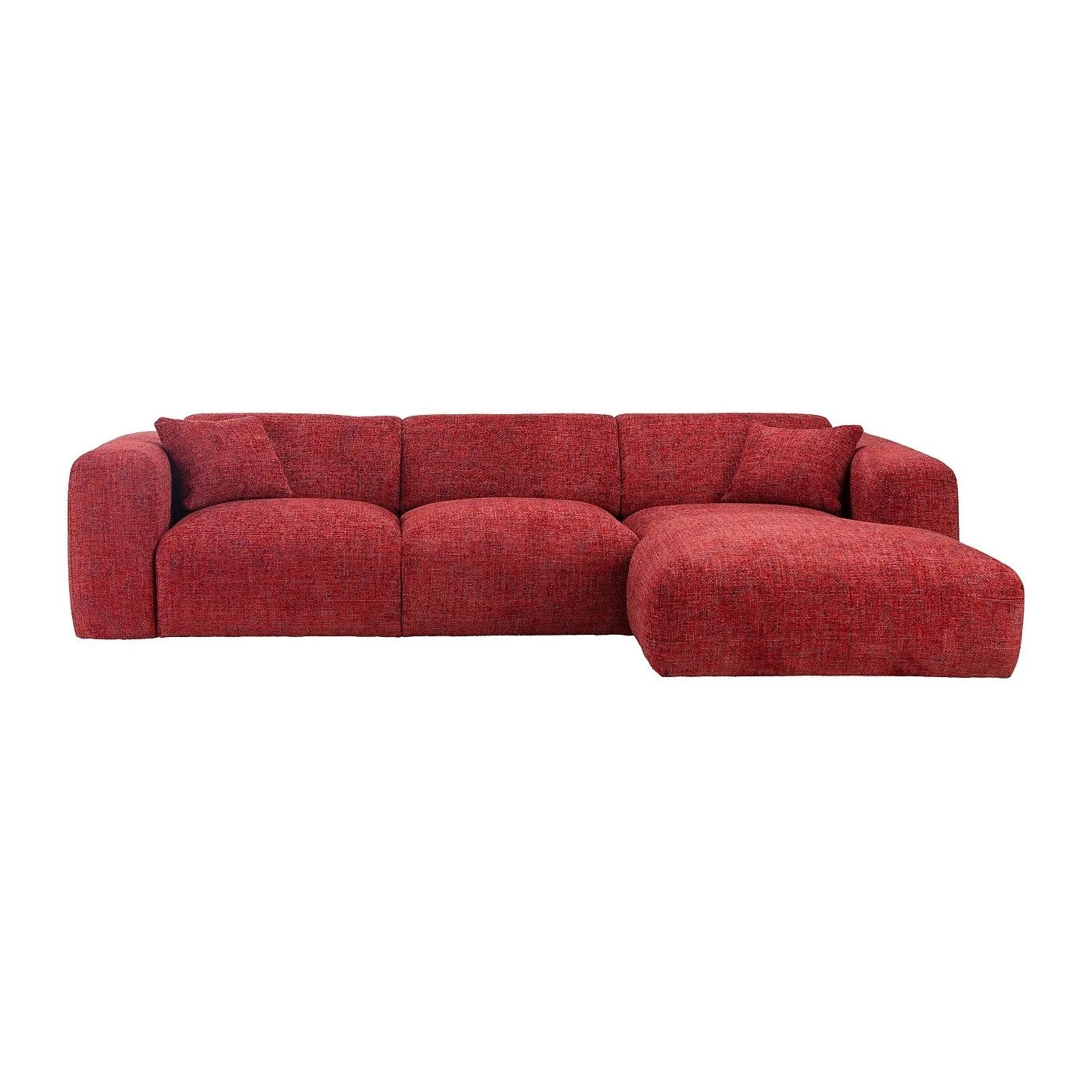 Vente-unique Sofa Ohne Schlafmöglichkeit Pogni Rot 280 cm
