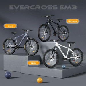 EVERCROSS Mountainbike EM3 Fahrrad 26 Zoll MTB für Damen und Herren Shimano 21 Gang Weiß