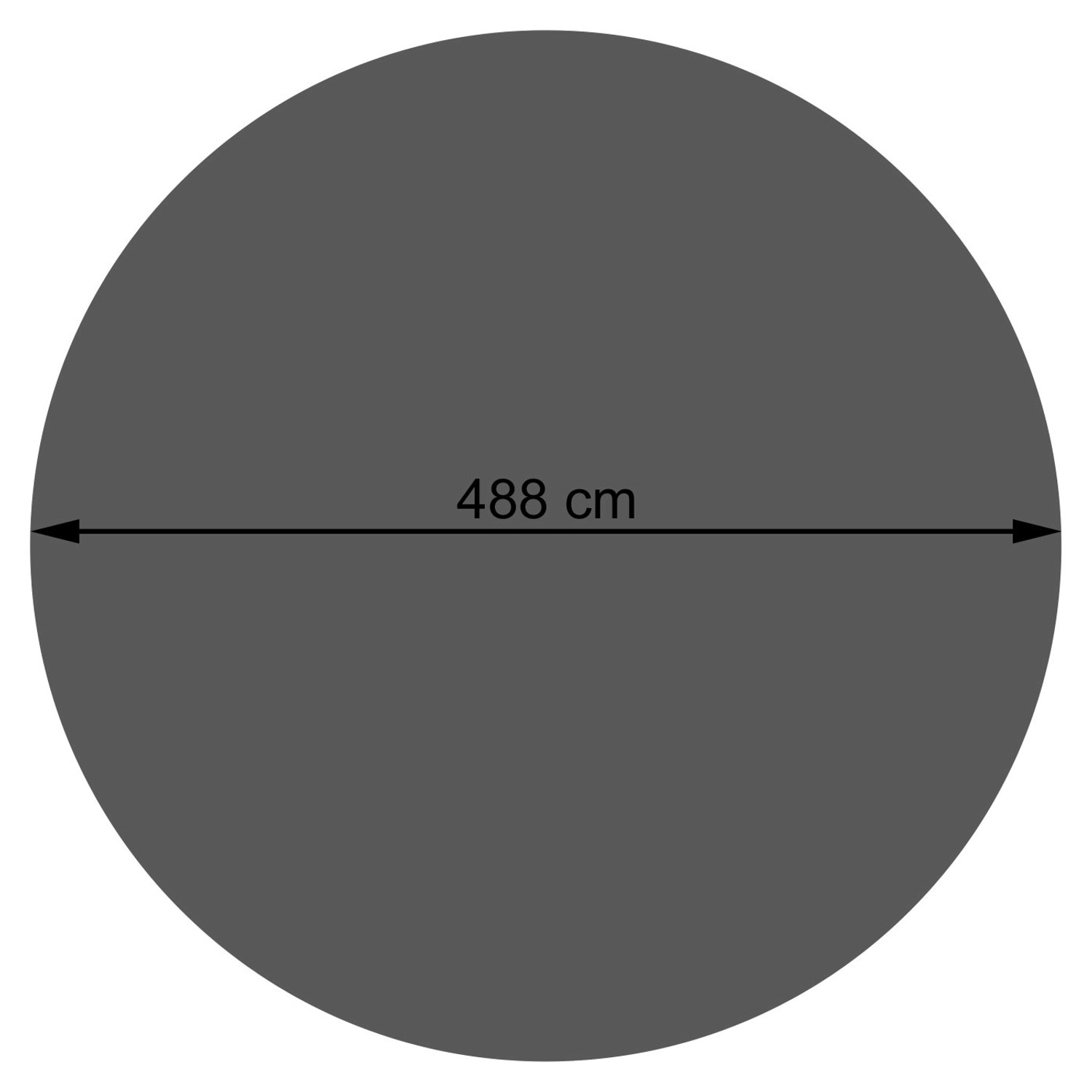 Schwarze MCW Pool Abdeckung, 400µm, rund, Durchmesser 4,88m.