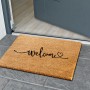 Fußmatte Kokos Natur mit Welcome Schriftzug, 40x60 cm. Schmutzfangmatte für den Innenbereich.