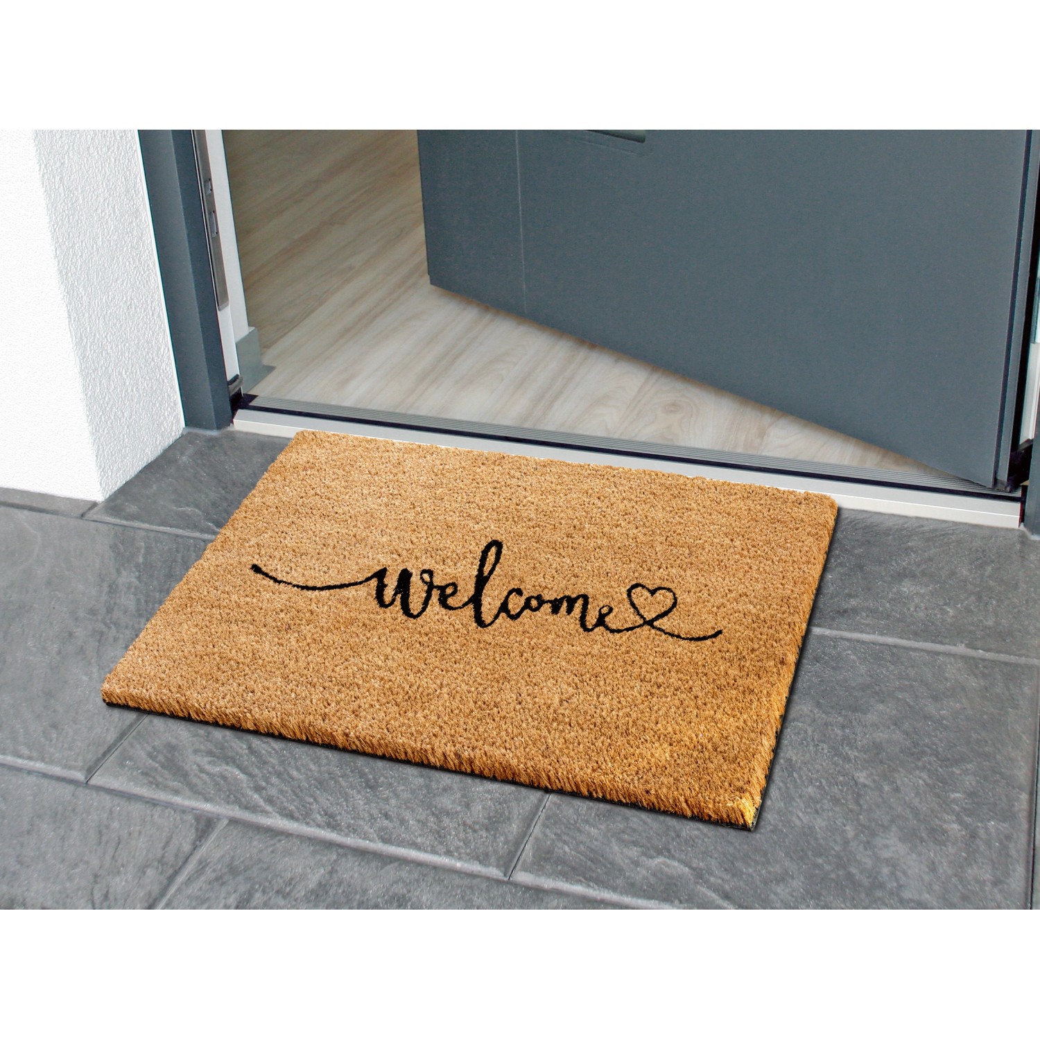 Kokosmatte-Welcome Natur 40 cm x 60 cm günstig online kaufen