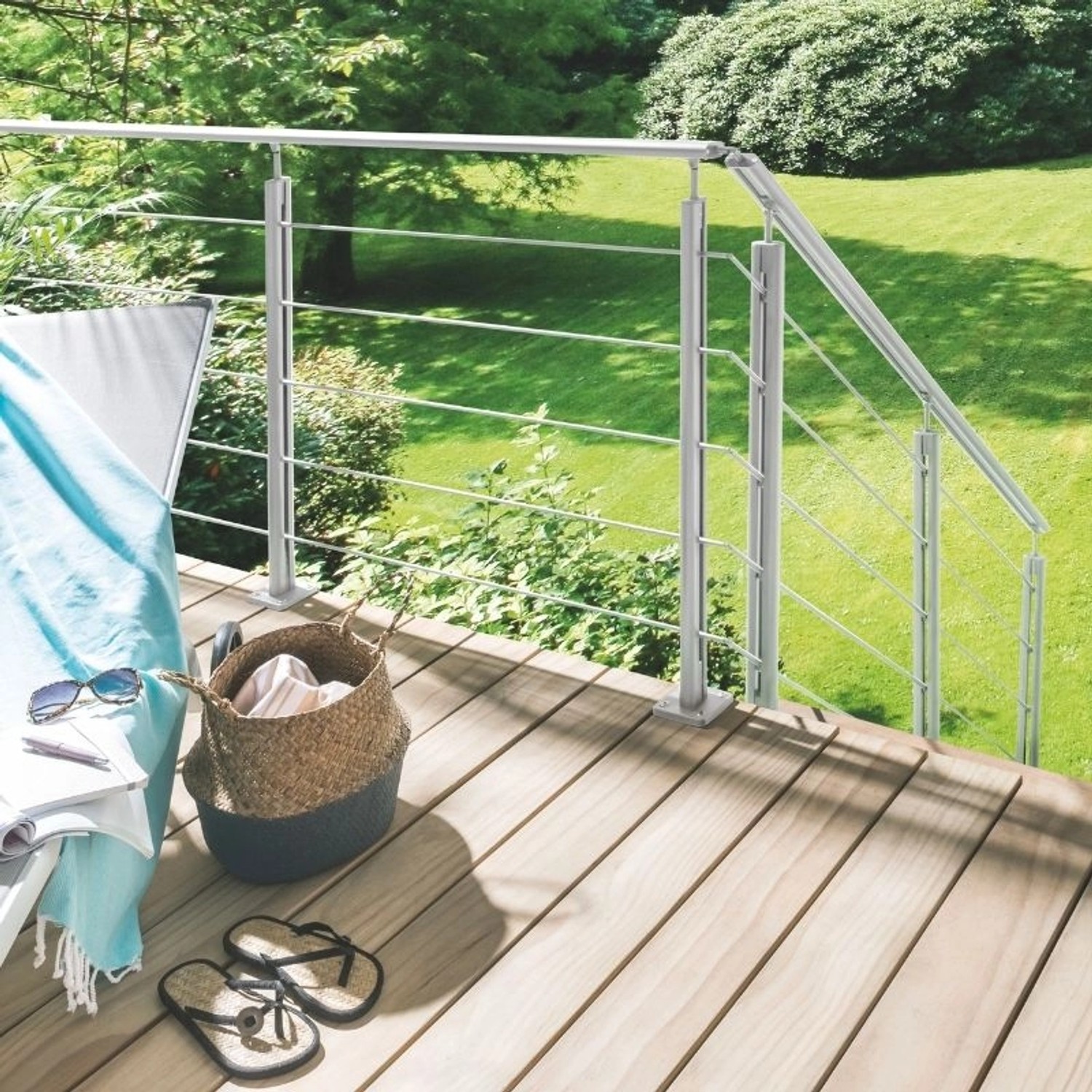 Kordo Geländerset 2m Aus Eloxiertem Aluminium Farbe Alu Inga_2