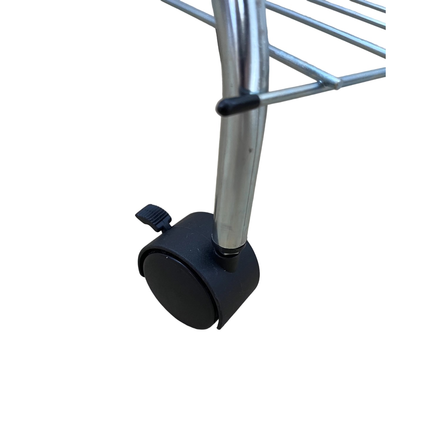 Detailaufnahme: Rolle des Schulte Müllsackständers/Wertstoffsammlers mit Klemmdeckel.