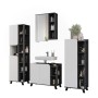 Vicco Badmöbel-Set Karen, 4-teilig in Anthrazit/Weiß: Waschbeckenunterschrank, Spiegelschrank, Regal, Hochschrank.