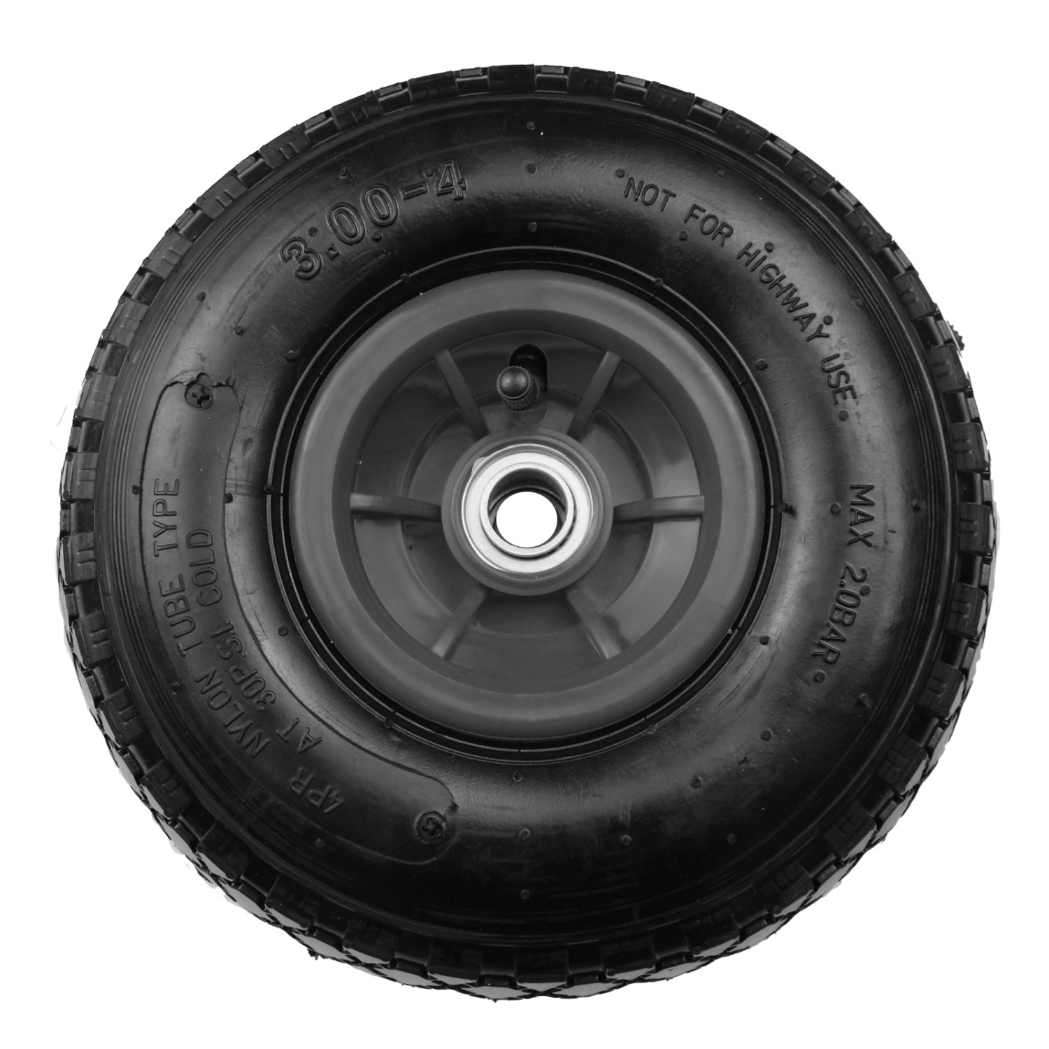 TRUTZHOLM Sackkarrenrad 260x85mm 3.00-4 Nabenlänge 60mm Versetzt Grau
