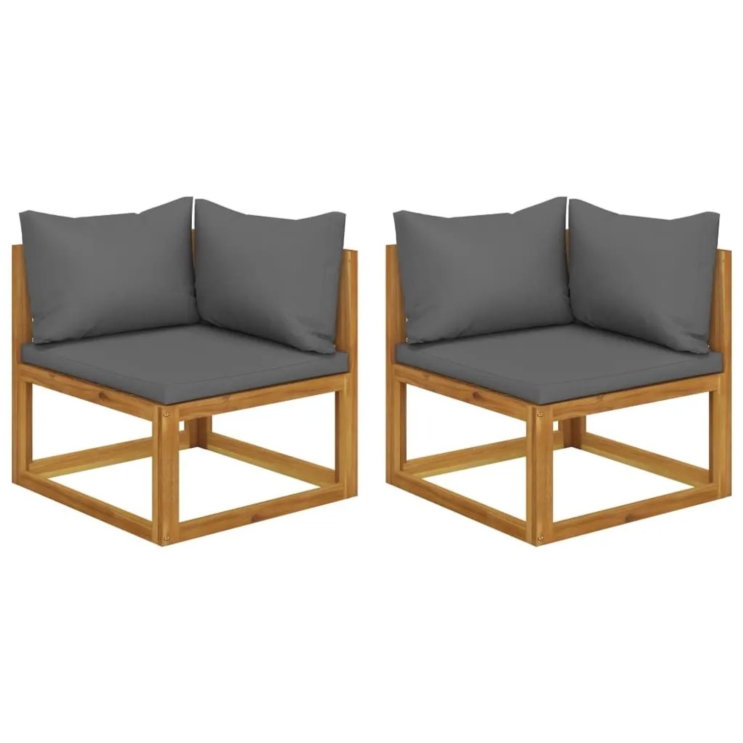 Thumbnail - vidaXL Ecksofas 2 Stk Modular mit Kissen Massivholz Akazie 318551