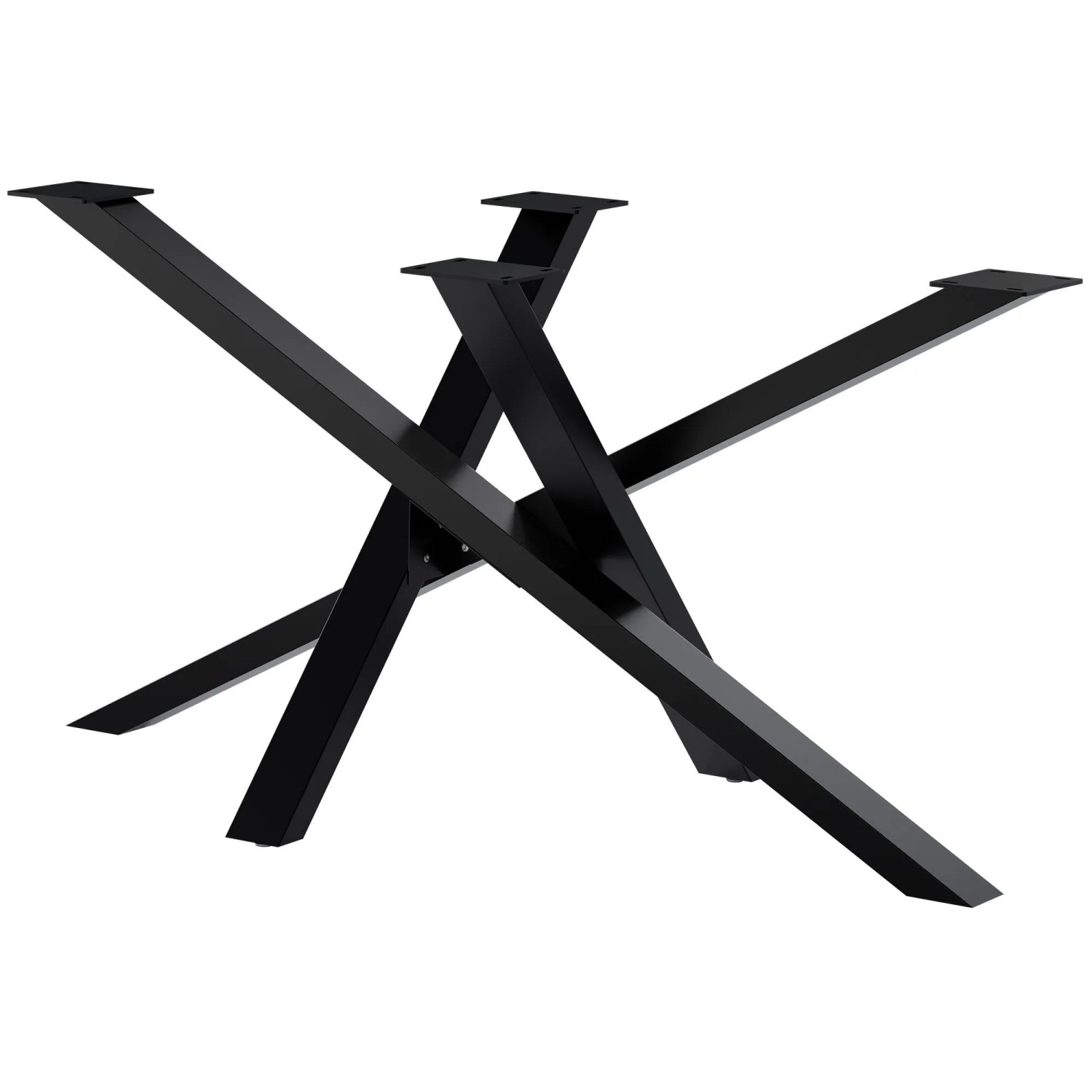 DELUKE Tischgestell Metall BELD Stahlgestell Beschichtet 72x140x70cm Tischbeine Tischfüße Tischuntergestell Schwarz