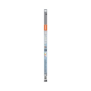 Verpackung der OSRAM LED Röhre T8 18 EM Kaltweiß 4000 K. Lange, graue Schachtel mit orangefarbenem Logo.