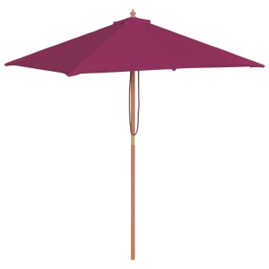vidaXL Sonnenschirm mit Holz-Mast 150x200 cm Bordeauxrot 44537