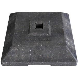 Schake Fußplatte, 40x40mm Einstecktasche, schwarz. Bakenfuß für Baustellenabsperrung.