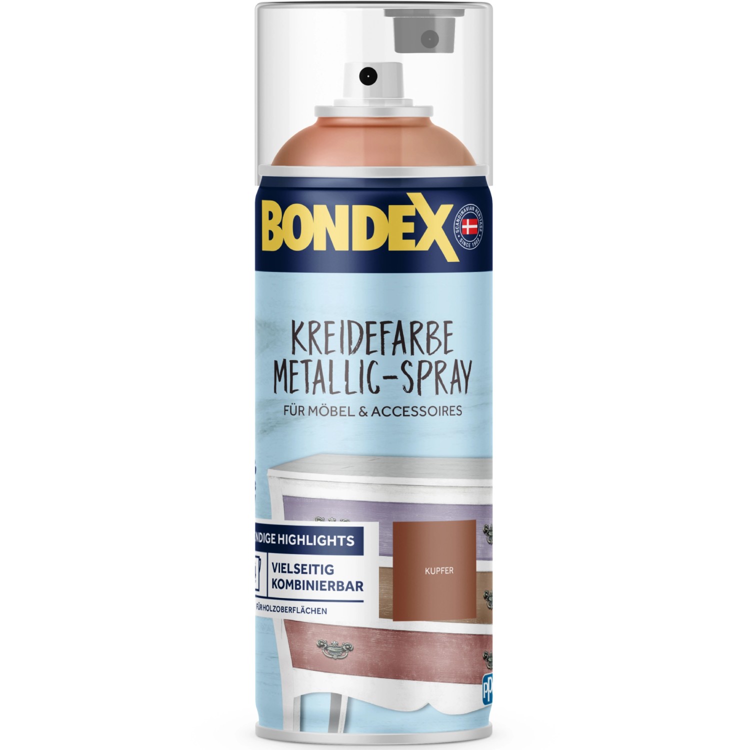 Bondex Kreidefarbe Metallic-Spray Kupfer 0,4 l