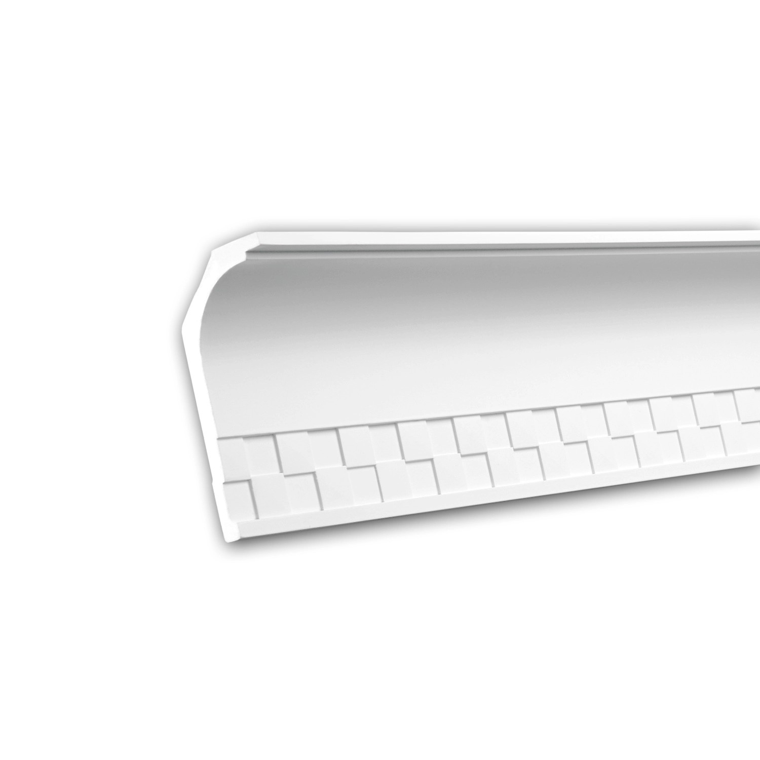 PROFHOME 150176 Eckleiste aus Polyurethan Deckenleiste Stuckleiste 2 m 200 cm x 6,7 cm x 13,1 cm Weiß