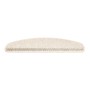 Halbrunde KARAT Stufenmatte Kalkutta in Creme mit Sisaloptik, 23,5x65 cm.