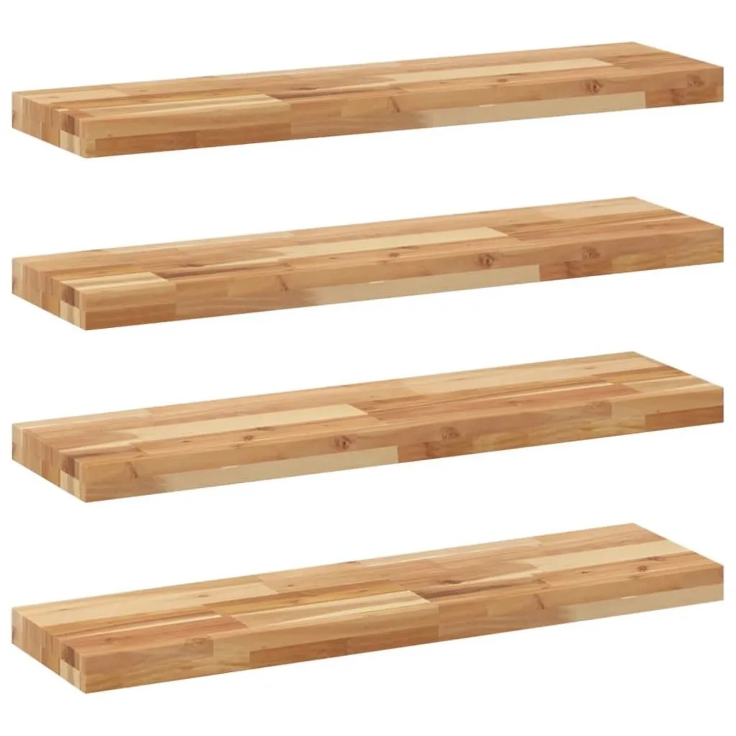 vidaXL Schweberegale 4 Stk 80x20x4 cm Massivholz Akazie Ölbehandelt 3279586