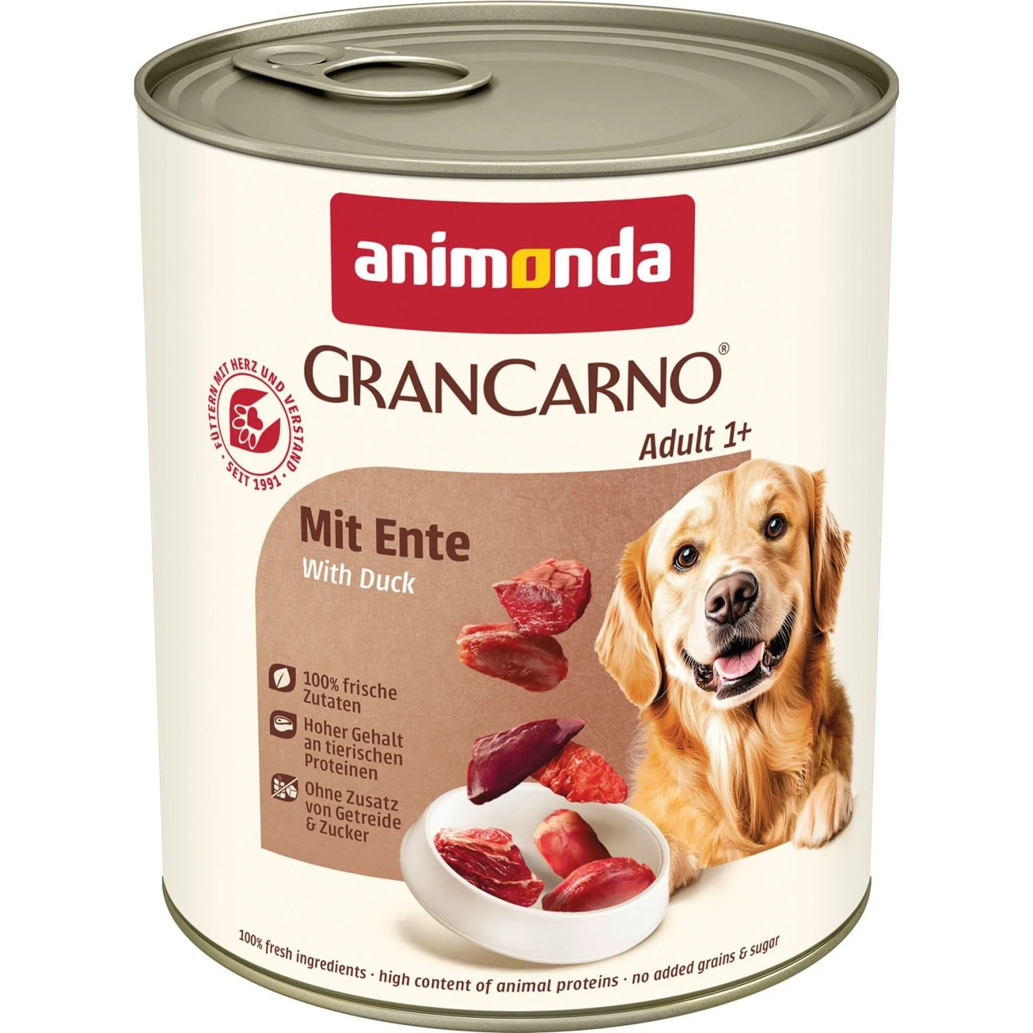 Gran Carno Hunde-Nassfutter Adult mit Ente 800 g