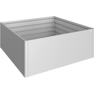 Biohort Hochbeet, Größe 2x2 m, Silber-Metallic, aus Metall.