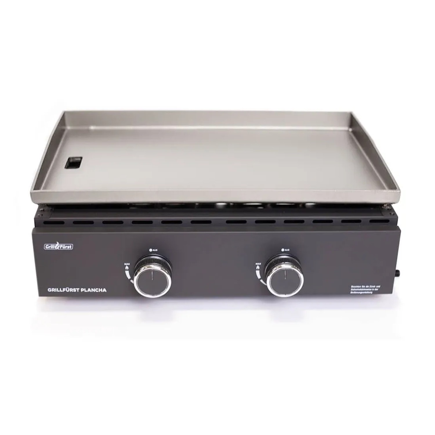 Grillfürst Plancha Grill 2 Brenner mit Insgesamt 7 kW und Edelstahl Plancha