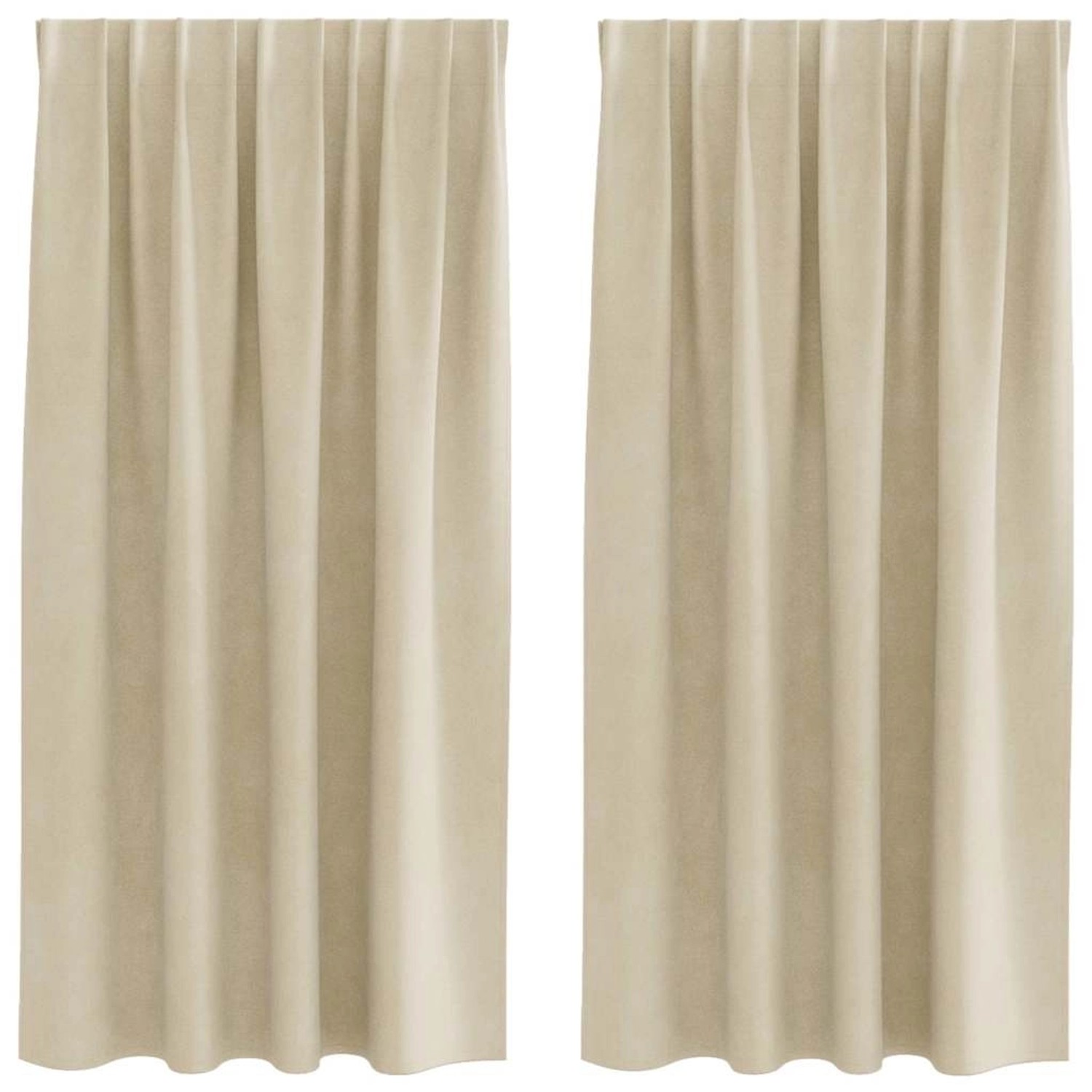 vidaXL Vorhänge 2 Stk Creme 140 x 175 cm Samt 4107184 günstig online kaufen