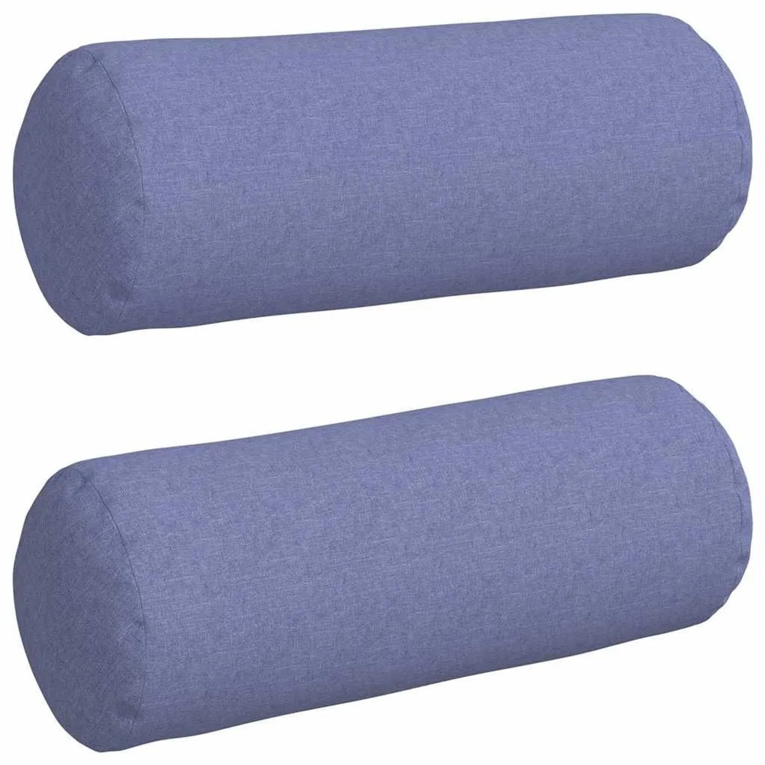 vidaXL Bolsterkissen 2 Stück Jeans Blau Ø 25 x 70 cm Stoff 42014325