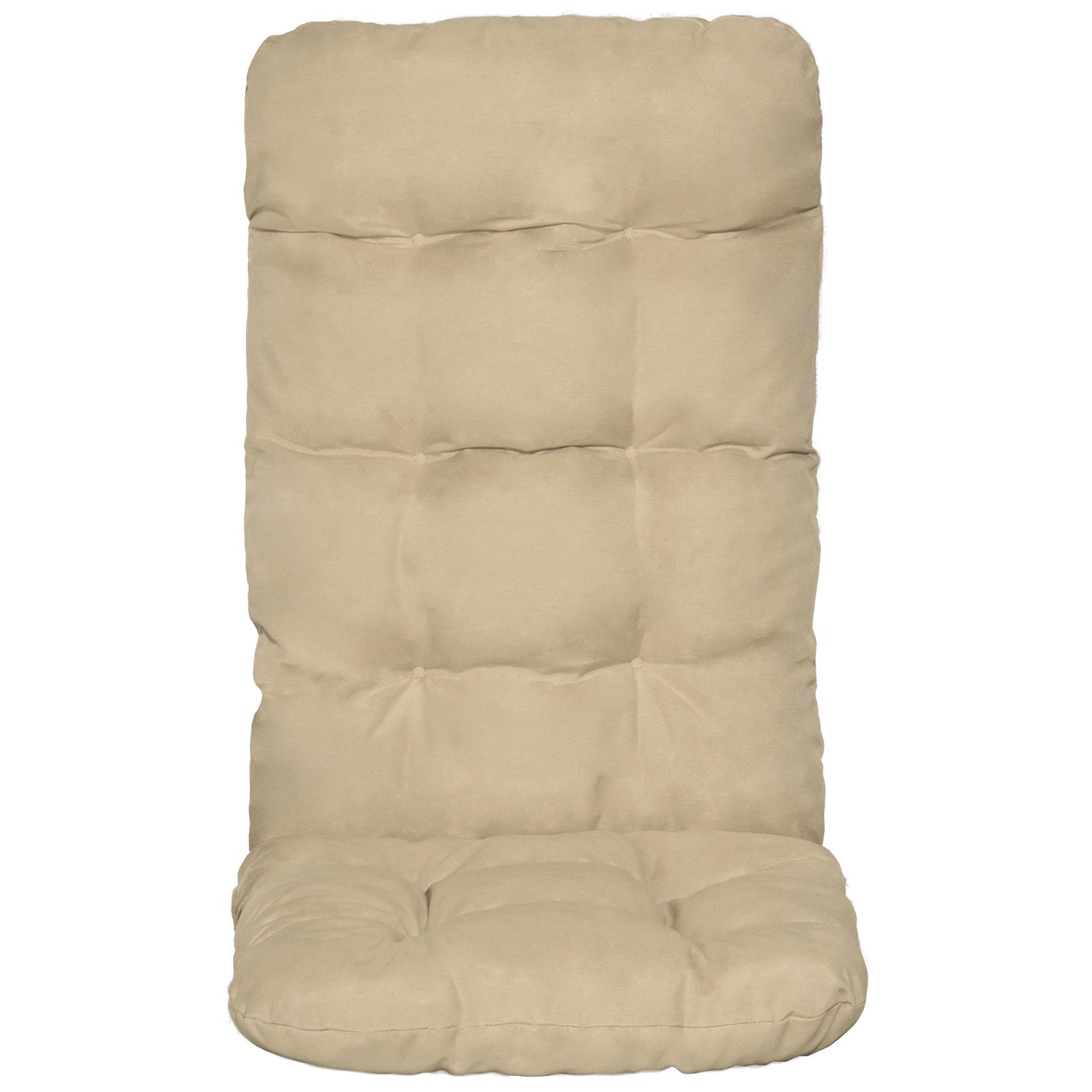 Beautissu Hochlehner Auflage Flair HL, 120x50cm, Natur, 2er Set, Gartenstuhlauflage mit Befestigung.