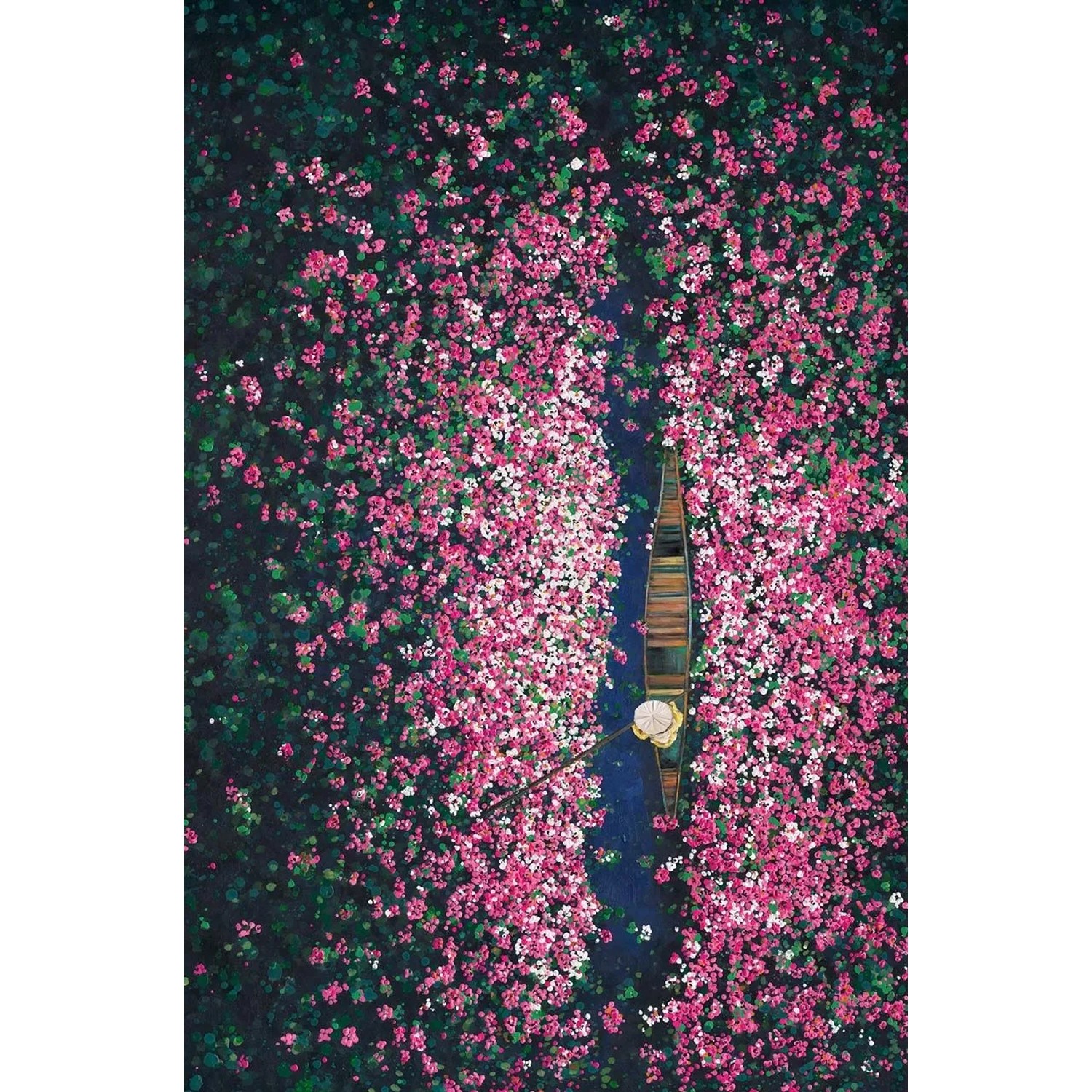 Art Universe Leinwandbild Blumenboot 80 x 120 cm