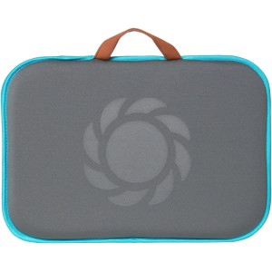 Gardena Kniepolster mittelgrau mit Tragegriff und blauem Rand für Gartenarbeit.