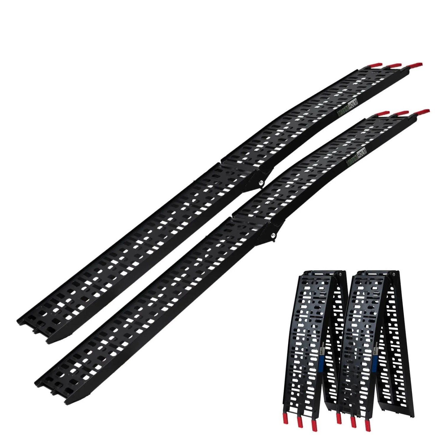 TRUTZHOLM 2x Auffahrrampe Klappbar 228 cm Traglast 680 kg Schwarz