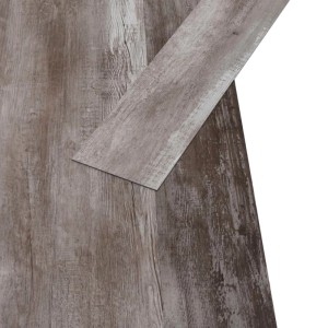 DELUKE Vinylboden PVC-Dielen Selbstklebend Wasserfest 2mm Stärke Rutschfest Laminat Vinyl Bodenbelag Laminatboden Mattbraun 5,02m²