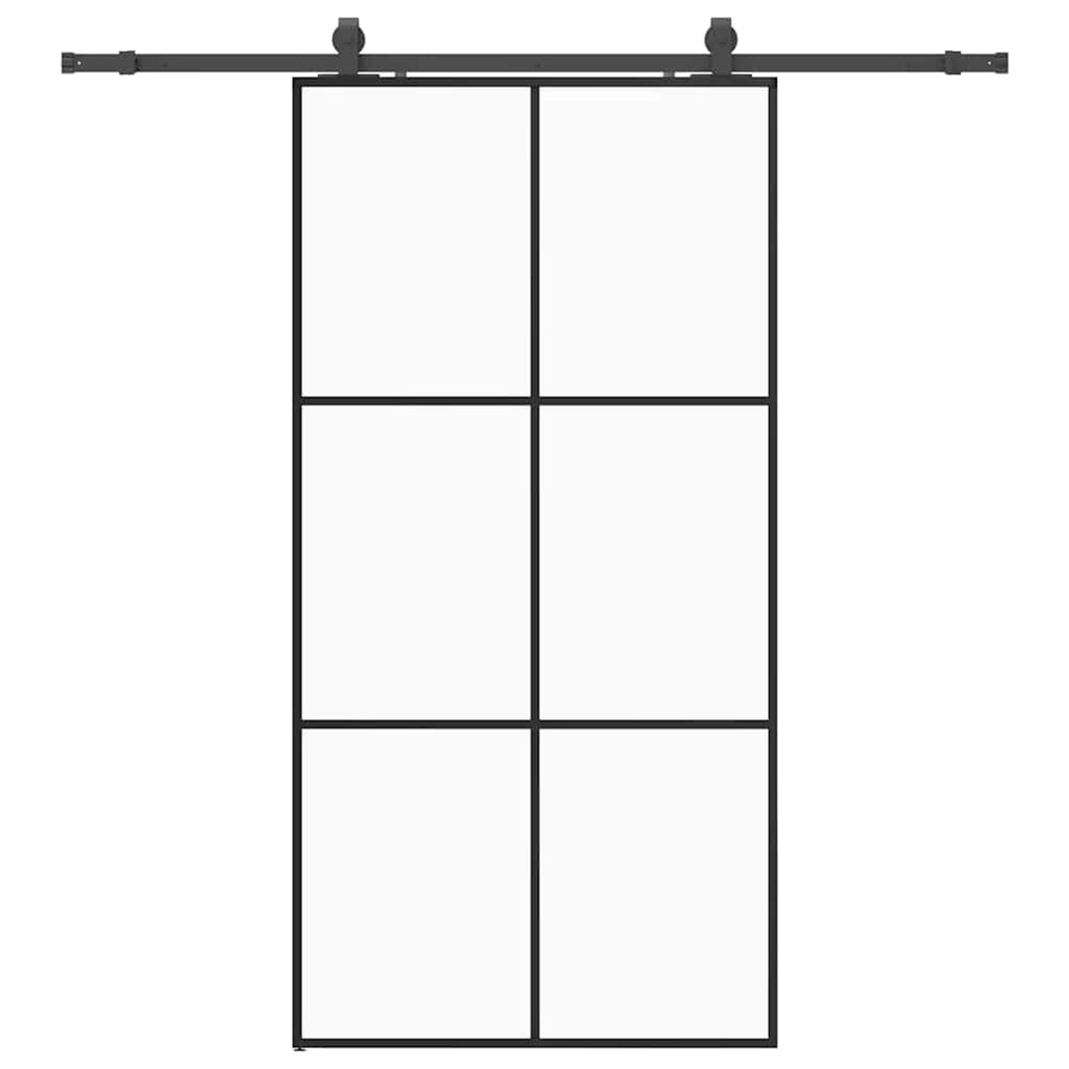 vidaXL Schiebetür mit Beschlag Schwarz 102x205 cm ESG-Glas 3375846 günstig online kaufen