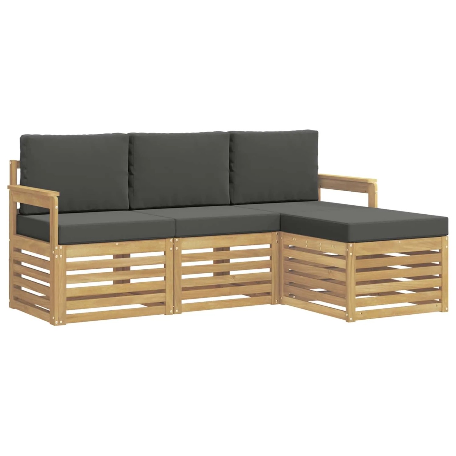 vidaXL Outdoor-Sofagarnitur 4-Tlg Weiß und Anthrazit 3391622