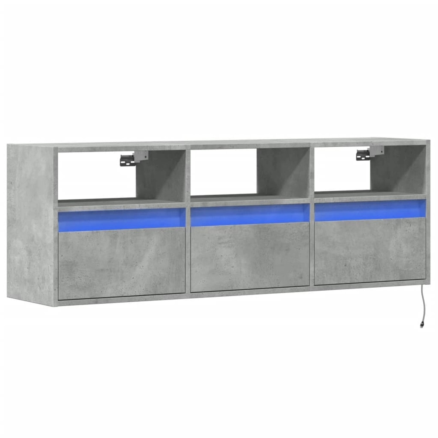 vidaXL TV-Wandschrank mit LED-Beleuchtung Betongrau 130x31x45 cm 852344 günstig online kaufen